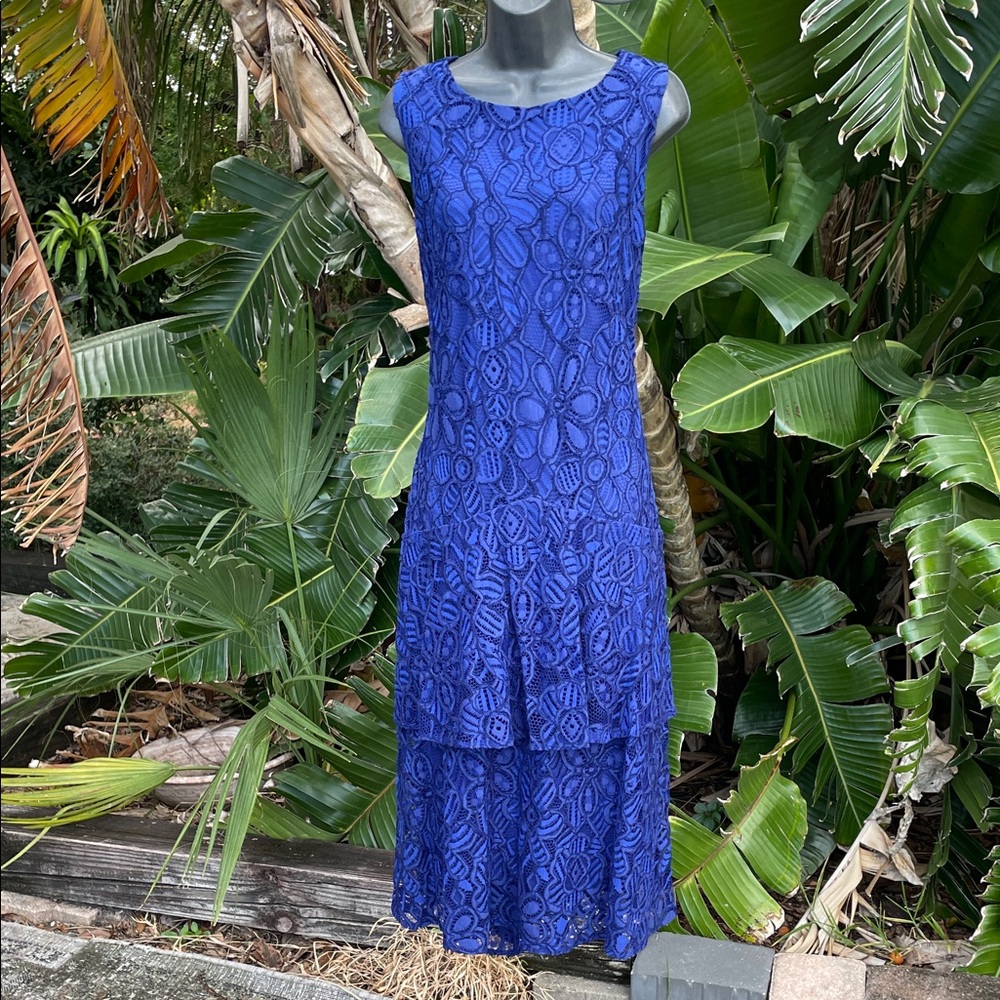 Ralph Lauren drop waist lace asymmetric dress